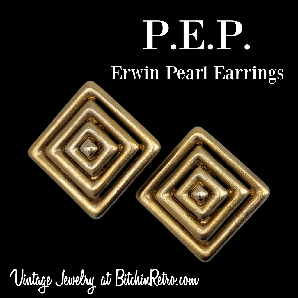 P.E.P. Erwin Pearl Vintage Designer Earrings