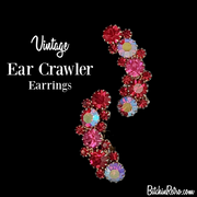 Vintage Red Aurora Borealis Rhinestone Ear Crawler Earrings for Sale at BitchinRetro.com