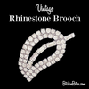 Vintage Rhinestone Leaf Brooch for Sale at BitchinRetro.com