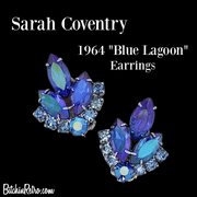 Vintage Sarah Coventry Blue Lagoon Juliana Rhinestone Earrings for Sale at BtchinRetro.com