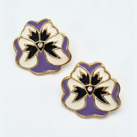 Vintage Bob Mackie Pansy Earrings for Sale at BitchinRetro.com