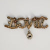 Vintage Jingle Bells Rhinestone Brooch at BitchinRetro.com