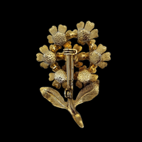 Pink Aurora Borealis Rhinestone Flower Brooch