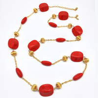 Vintage Joan Rivers Red and Gold Statement Necklace for sale at BitchinRetro.com.
