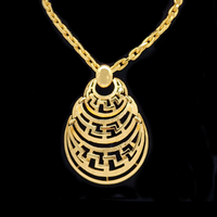 Vintage Monet Pendant Necklace with Greek Key Detail for Sale at BitchinRetro.com