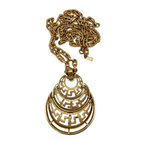 Vintage Monet Pendant Necklace with Greek Key Detail for Sale at BitchinRetro.com