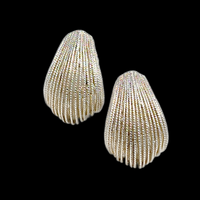 Oscar de la Renta Vintage Textured Hoop Earrings