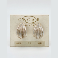 Oscar de la Renta Vintage Textured Hoop Earrings