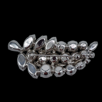 Vintage Rhinestone Leaf Brooch With Amazing Sparkle