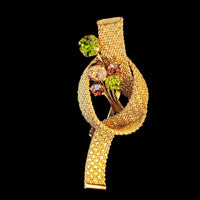 Vintage Mesh Knot Rhinestone Brooch at BitchinRetro.com