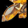 Vintage Amber Brown Rhinestone Leaf Brooch