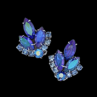 Vintage Sarah Coventry Blue Lagoon Juliana Rhinestone Earrings for Sale at BtchinRetro.com
