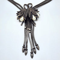 Tortolani Vintage Art Nouveau Floral Necklace at BitchinRetro.com