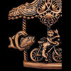 Vintage Copper Carousel Brooch With Flying Pig