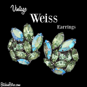 Vintage Weiss Rhinestone Earrings at BitchinRetro.com