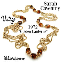 Sarah Coventry Vintage 1972 Golden Lanterns Necklace at bitchinretro.com