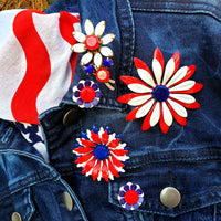 Patriotic Vintage Flower Brooch Lot at bitchinretro.com