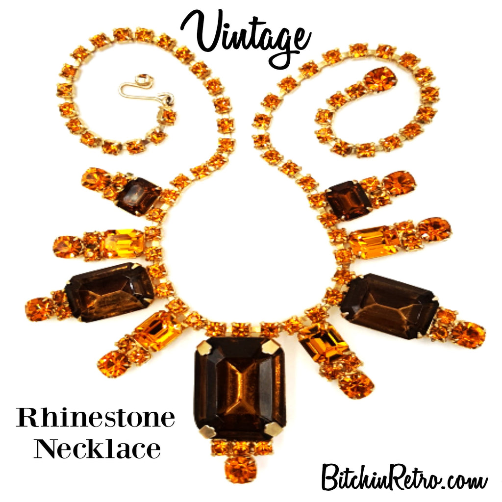 Vintage Rhinestone Necklace at bitchinretro.com
