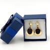 C & M 12 KT Gold Filled & Onyx Earrings at bitchinretro.com