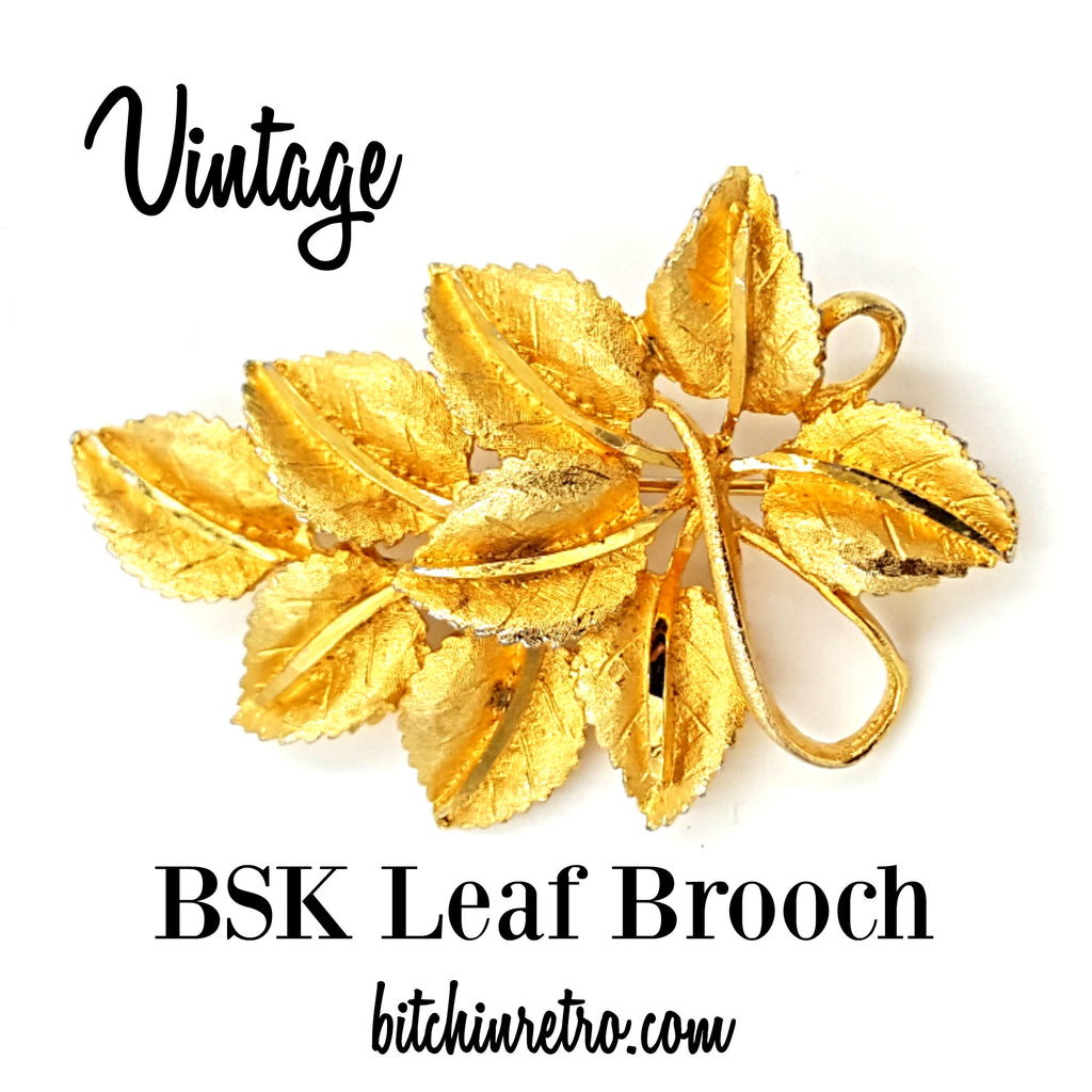 BSK Vintage Leaf Brooch at bitchinretro.com