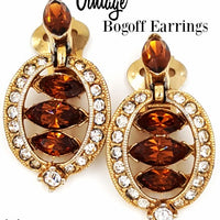 Vintage Bogoff Rhinestone Earrings at bitchinretro.com