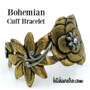 Bohemian Brass Cuff Bracelet at bitchinretro.com