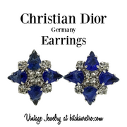 Christian Dior Germany 1950's Rhinestone Earrings