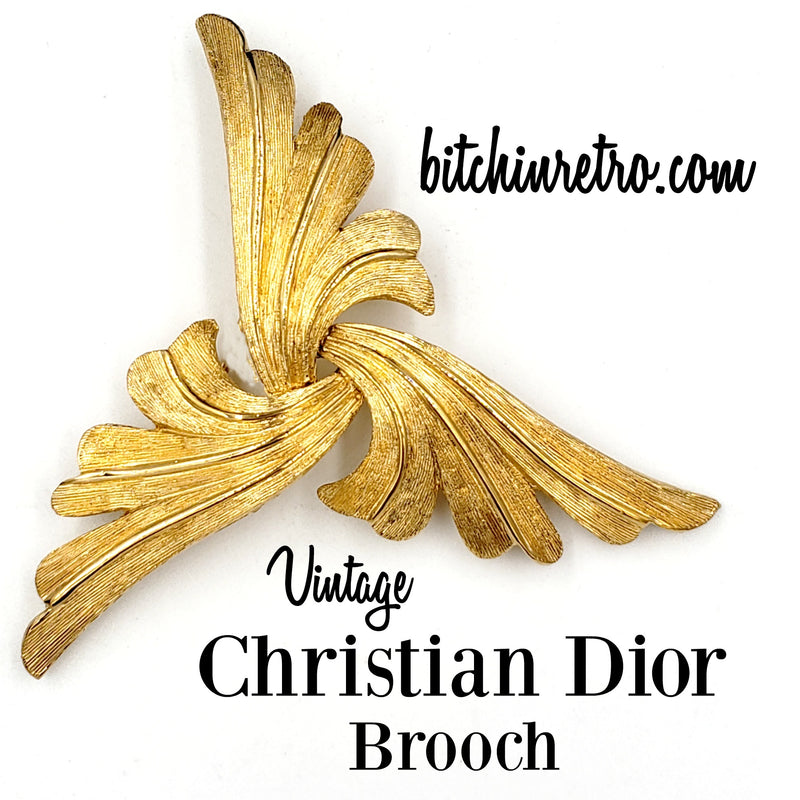 Christian Dior Vintage Brooch in Angel Wing or Pinwheel Design