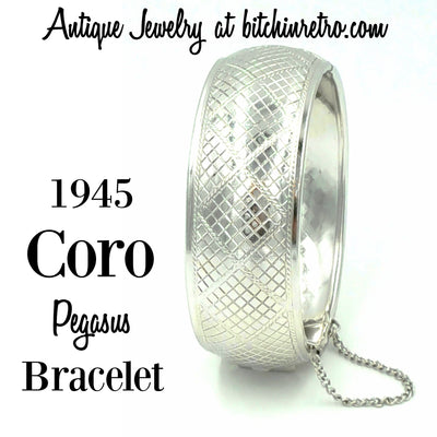 1945 Coro Pegasus Bracelet Antique Jewelry at bitchinretro.com