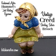 Creed Vintage Sterling Silver "Just Resting" Hummel Brooch at bitchinretro.com