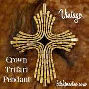 Crown Trifari Maltese Cross Pendant Necklace at bitchinretro.com