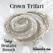 Crown Trifari Vintage Brutalist Brooch at bitchinretro.com