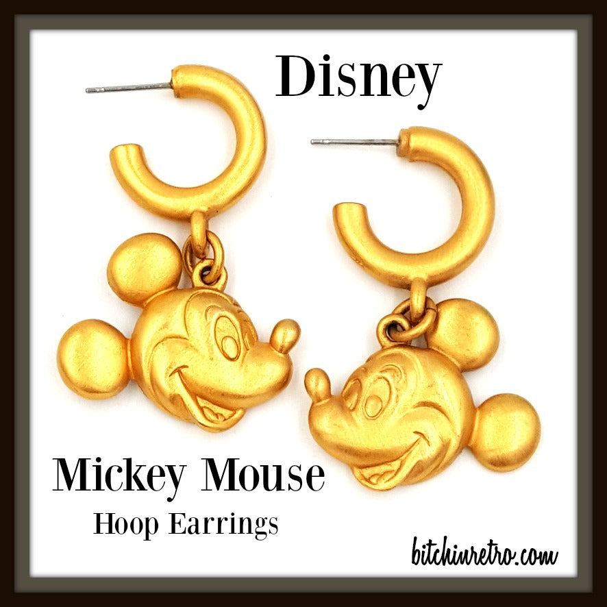 Disney Mickey Mouse Hoop Earrings at bitchinretro.com