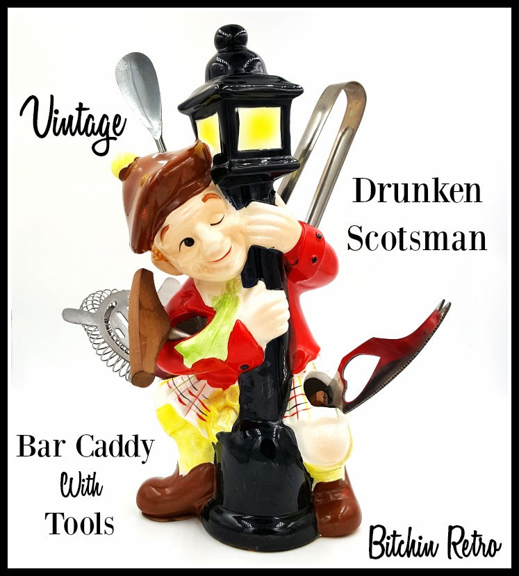 Drunken Scotsman Vintage Bar Caddy With Tools at bitchinretro.com