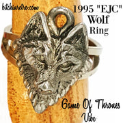 1995 EJC Wolf Ring With Game Of Thrones Vibe at bitchinretro.com