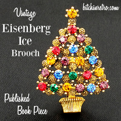 Eisenberg Ice Christmas Tree Brooch at bitchinretro.com