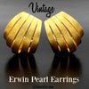 Vintage Erwin Pearl Hoop Earrings at bitchinretro.com