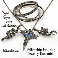 Fellowship Foundry Jewelry Ensemble With Dragons and Snakes at bitchinretro.com