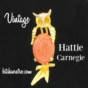 Hattie Carnegie Vintage Owl Brooch at bitchinretro.com