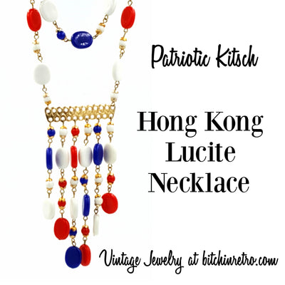 Hong Kong Lucite Necklace and Patriotic Kitsch at bitchinretro.com