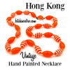 Hong Kong Vintage Orange Hand Painted Necklace at bitchinretro.com