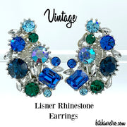 Lisner Vintage Rhinestone Earrings at bitchinretro.com