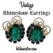 Juliana Vintage Rhinestone Earrings at bitchinretro.com
