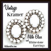 Kramer Vintage Milk Glass and Rhinestone Earrings at bitchinretro.com
