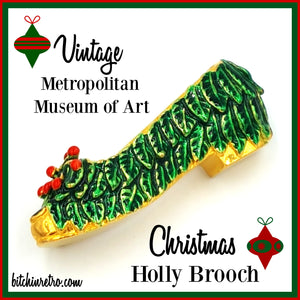 Metropolitan Museum of Art Christmas Holly Shoe Brooch at bitchinretro.com