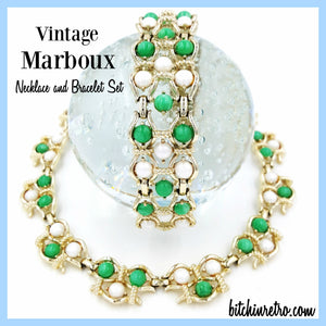 Marboux Vintage Necklace and Bracelet Set at bitchinretro.com