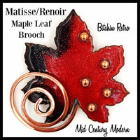 Matisse/Renoir Mid Century Modern Maple Leaf Brooch at bitchinretro.com