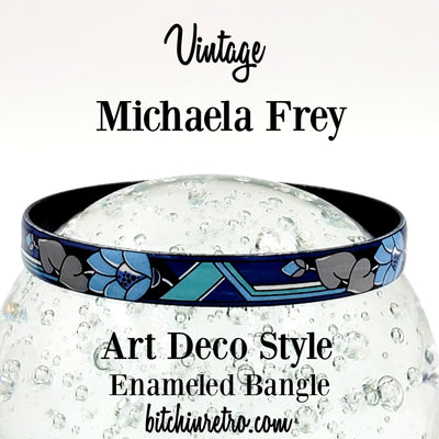 Michaela Frey Art Deco Style Enameled Bangle at bitchinretro.com