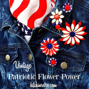 Patriotic Vintage Flower Brooch Lot at bitchinretro.com