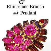 Vintage Rhinestone Brooch and Pendant at bitchinretro.com